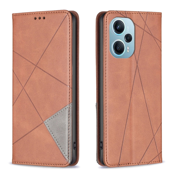 Estuche para teléfono de cuero magnético con textura de rombos, For Xiaomi Poco M6 4G / Redmi 13 4G, For Xiaomi Redmi Note 13 Pro 4G Global, For Xiaomi Poco M6 Pro 4G, For Xiaomi Redmi A3, For Xiaomi Redmi Note 13 4G Global, For Xiaomi Redmi K70E      ...
