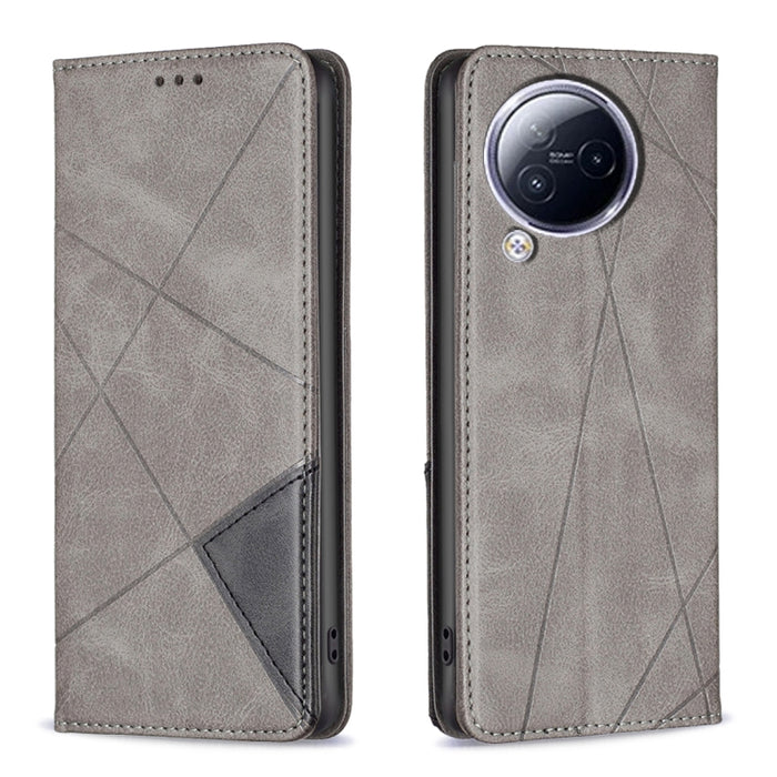 Estuche para teléfono de cuero magnético con textura de rombos, For Xiaomi Poco M6 4G / Redmi 13 4G, For Xiaomi Redmi Note 13 Pro 4G Global, For Xiaomi Poco M6 Pro 4G, For Xiaomi Redmi A3, For Xiaomi Redmi Note 13 4G Global, For Xiaomi Redmi K70E      ...