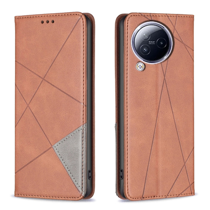 Estuche para teléfono de cuero magnético con textura de rombos, For Xiaomi Poco M6 4G / Redmi 13 4G, For Xiaomi Redmi Note 13 Pro 4G Global, For Xiaomi Poco M6 Pro 4G, For Xiaomi Redmi A3, For Xiaomi Redmi Note 13 4G Global, For Xiaomi Redmi K70E      ...