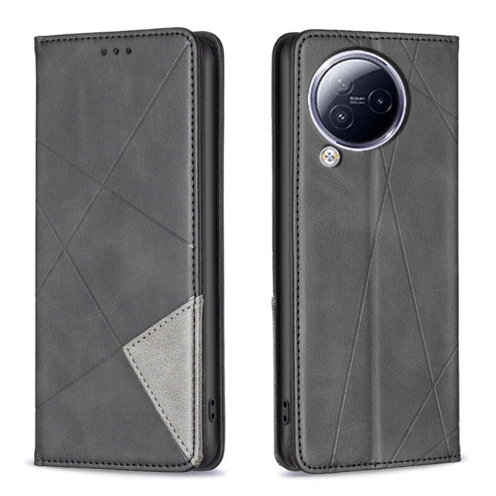 Estuche para teléfono de cuero magnético con textura de rombos, For Xiaomi Poco M6 4G / Redmi 13 4G, For Xiaomi Redmi Note 13 Pro 4G Global, For Xiaomi Poco M6 Pro 4G, For Xiaomi Redmi A3, For Xiaomi Redmi Note 13 4G Global, For Xiaomi Redmi K70E      ...
