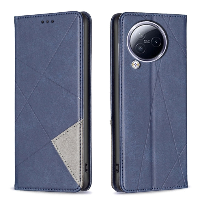 Estuche para teléfono de cuero magnético con textura de rombos, For Xiaomi Poco M6 4G / Redmi 13 4G, For Xiaomi Redmi Note 13 Pro 4G Global, For Xiaomi Poco M6 Pro 4G, For Xiaomi Redmi A3, For Xiaomi Redmi Note 13 4G Global, For Xiaomi Redmi K70E      ...