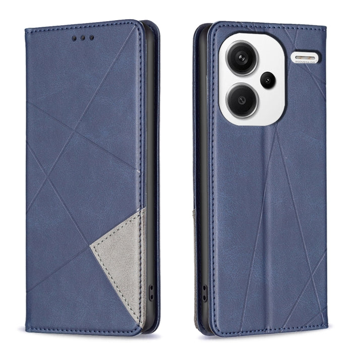 Estuche para teléfono de cuero magnético con textura de rombos, For Xiaomi Poco M6 4G / Redmi 13 4G, For Xiaomi Redmi Note 13 Pro 4G Global, For Xiaomi Poco M6 Pro 4G, For Xiaomi Redmi A3, For Xiaomi Redmi Note 13 4G Global, For Xiaomi Redmi K70E      ...