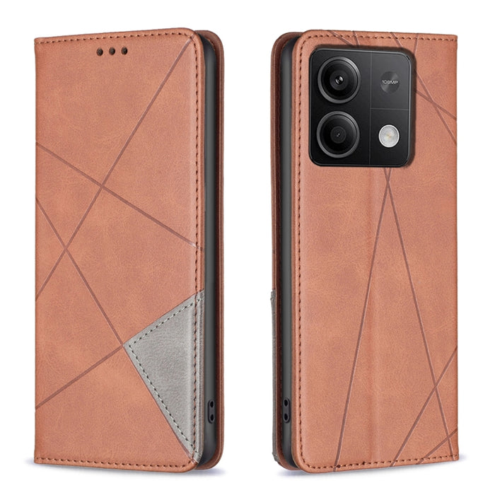 Estuche para teléfono de cuero magnético con textura de rombos, For Xiaomi Poco M6 4G / Redmi 13 4G, For Xiaomi Redmi Note 13 Pro 4G Global, For Xiaomi Poco M6 Pro 4G, For Xiaomi Redmi A3, For Xiaomi Redmi Note 13 4G Global, For Xiaomi Redmi K70E      ...