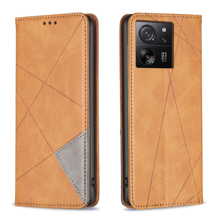 Estuche para teléfono de cuero magnético con textura de rombos, For Xiaomi Poco M6 4G / Redmi 13 4G, For Xiaomi Redmi Note 13 Pro 4G Global, For Xiaomi Poco M6 Pro 4G, For Xiaomi Redmi A3, For Xiaomi Redmi Note 13 4G Global, For Xiaomi Redmi K70E      ...