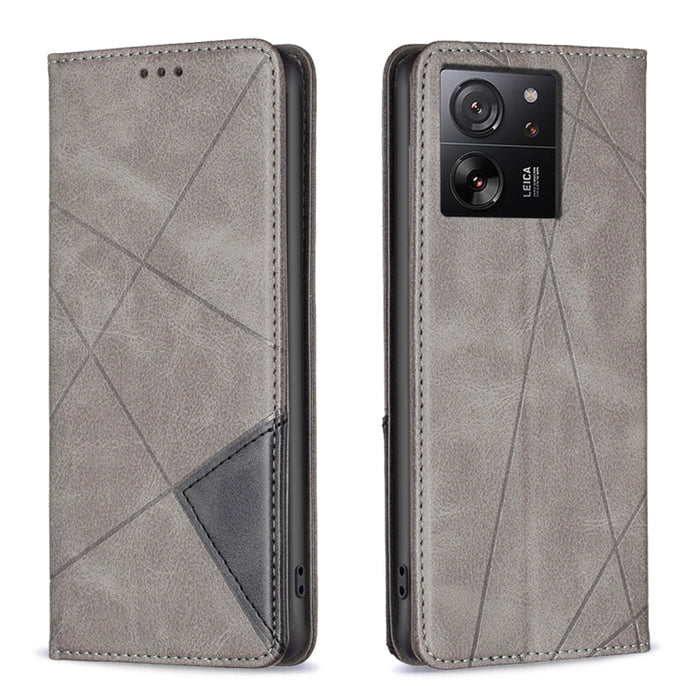 Estuche para teléfono de cuero magnético con textura de rombos, For Xiaomi Poco M6 4G / Redmi 13 4G, For Xiaomi Redmi Note 13 Pro 4G Global, For Xiaomi Poco M6 Pro 4G, For Xiaomi Redmi A3, For Xiaomi Redmi Note 13 4G Global, For Xiaomi Redmi K70E      ...
