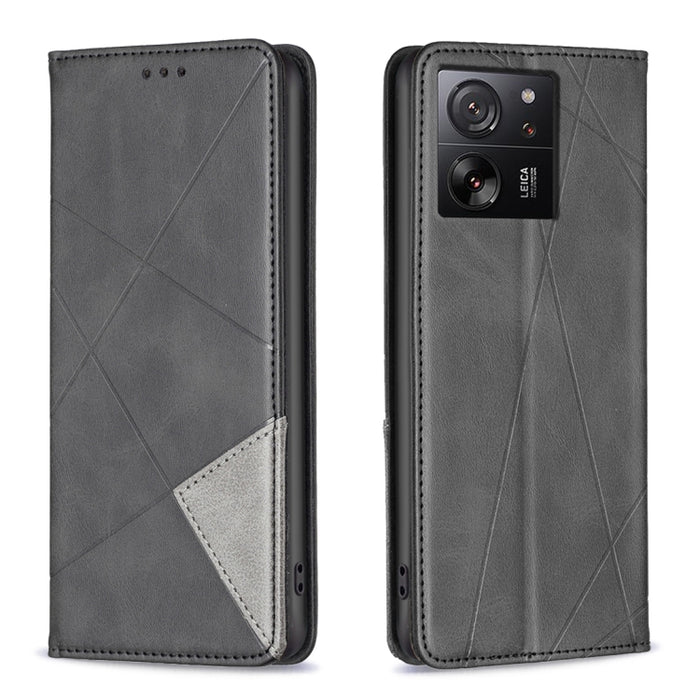 Estuche para teléfono de cuero magnético con textura de rombos, For Xiaomi Poco M6 4G / Redmi 13 4G, For Xiaomi Redmi Note 13 Pro 4G Global, For Xiaomi Poco M6 Pro 4G, For Xiaomi Redmi A3, For Xiaomi Redmi Note 13 4G Global, For Xiaomi Redmi K70E      ...