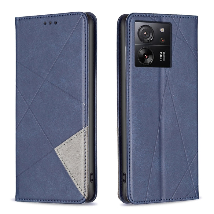 Estuche para teléfono de cuero magnético con textura de rombos, For Xiaomi Poco M6 4G / Redmi 13 4G, For Xiaomi Redmi Note 13 Pro 4G Global, For Xiaomi Poco M6 Pro 4G, For Xiaomi Redmi A3, For Xiaomi Redmi Note 13 4G Global, For Xiaomi Redmi K70E      ...