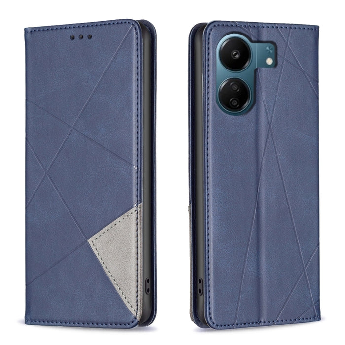 Estuche para teléfono de cuero magnético con textura de rombos, For Xiaomi Poco M6 4G / Redmi 13 4G, For Xiaomi Redmi Note 13 Pro 4G Global, For Xiaomi Poco M6 Pro 4G, For Xiaomi Redmi A3, For Xiaomi Redmi Note 13 4G Global, For Xiaomi Redmi K70E      ...