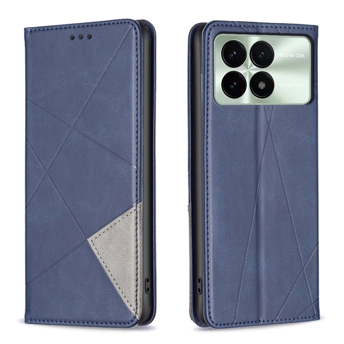 Estuche para teléfono de cuero magnético con textura de rombos, For Xiaomi Poco M6 4G / Redmi 13 4G, For Xiaomi Redmi Note 13 Pro 4G Global, For Xiaomi Poco M6 Pro 4G, For Xiaomi Redmi A3, For Xiaomi Redmi Note 13 4G Global, For Xiaomi Redmi K70E      ...