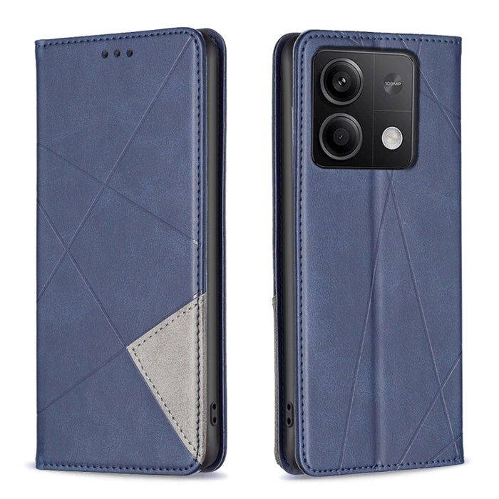 Estuche para teléfono de cuero magnético con textura de rombos, For Xiaomi Poco M6 4G / Redmi 13 4G, For Xiaomi Redmi Note 13 Pro 4G Global, For Xiaomi Poco M6 Pro 4G, For Xiaomi Redmi A3, For Xiaomi Redmi Note 13 4G Global, For Xiaomi Redmi K70E      ...