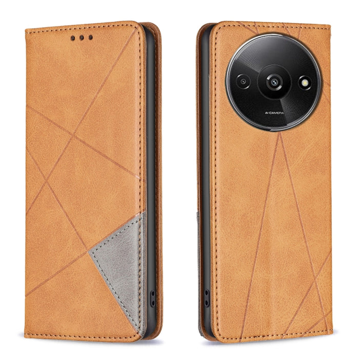Estuche para teléfono de cuero magnético con textura de rombos, For Xiaomi Poco M6 4G / Redmi 13 4G, For Xiaomi Redmi Note 13 Pro 4G Global, For Xiaomi Poco M6 Pro 4G, For Xiaomi Redmi A3, For Xiaomi Redmi Note 13 4G Global, For Xiaomi Redmi K70E      ...