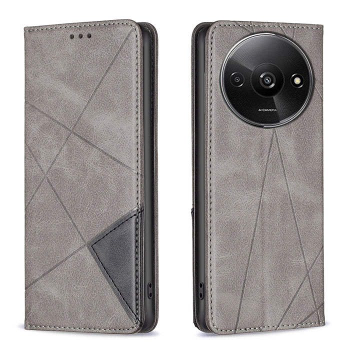 Estuche para teléfono de cuero magnético con textura de rombos, For Xiaomi Poco M6 4G / Redmi 13 4G, For Xiaomi Redmi Note 13 Pro 4G Global, For Xiaomi Poco M6 Pro 4G, For Xiaomi Redmi A3, For Xiaomi Redmi Note 13 4G Global, For Xiaomi Redmi K70E      ...