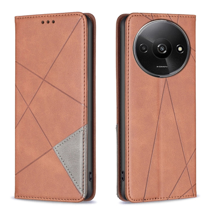 Estuche para teléfono de cuero magnético con textura de rombos, For Xiaomi Poco M6 4G / Redmi 13 4G, For Xiaomi Redmi Note 13 Pro 4G Global, For Xiaomi Poco M6 Pro 4G, For Xiaomi Redmi A3, For Xiaomi Redmi Note 13 4G Global, For Xiaomi Redmi K70E      ...