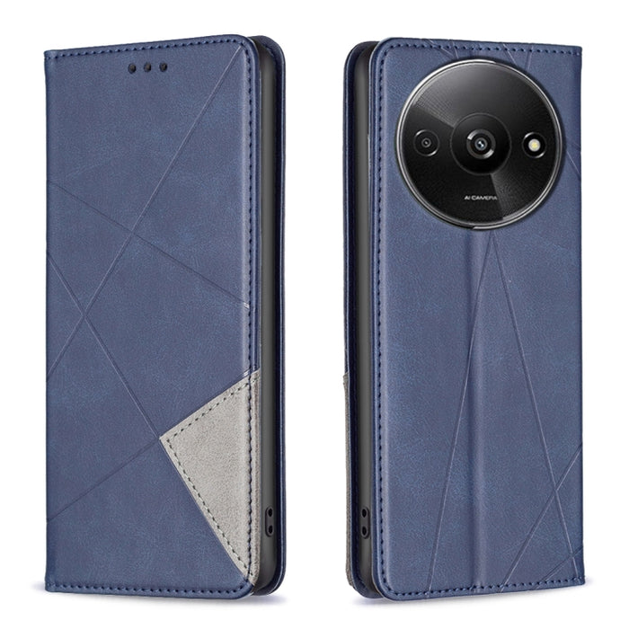 Estuche para teléfono de cuero magnético con textura de rombos, For Xiaomi Poco M6 4G / Redmi 13 4G, For Xiaomi Redmi Note 13 Pro 4G Global, For Xiaomi Poco M6 Pro 4G, For Xiaomi Redmi A3, For Xiaomi Redmi Note 13 4G Global, For Xiaomi Redmi K70E      ...