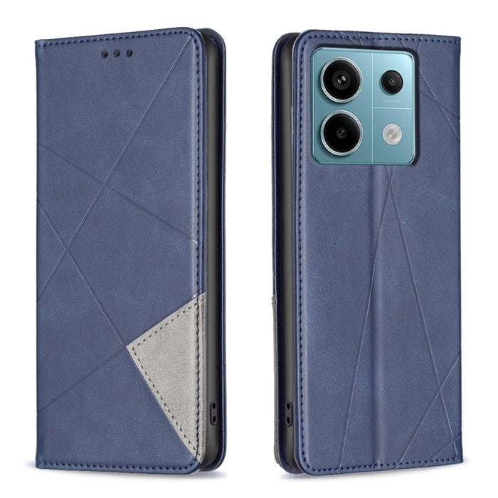 Estuche para teléfono de cuero magnético con textura de rombos, For Xiaomi Poco M6 4G / Redmi 13 4G, For Xiaomi Redmi Note 13 Pro 4G Global, For Xiaomi Poco M6 Pro 4G, For Xiaomi Redmi A3, For Xiaomi Redmi Note 13 4G Global, For Xiaomi Redmi K70E      ...