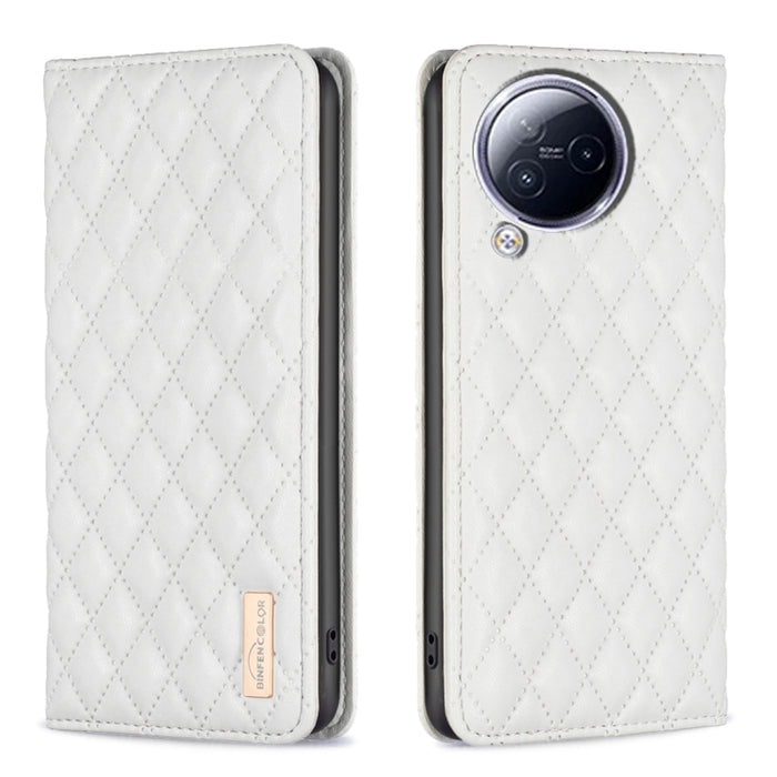 Estuche para teléfono con tapa de cuero magnético Diamond Lattice, For Xiaomi Poco M6 4G / Redmi 13 4G, For Xiaomi Redmi Note 13 Pro 4G Global, For Xiaomi Poco M6 Pro 4G, For Xiaomi Redmi A3, For Xiaomi Redmi Note 13 4G Global, For Xiaomi Redmi K70E   ...