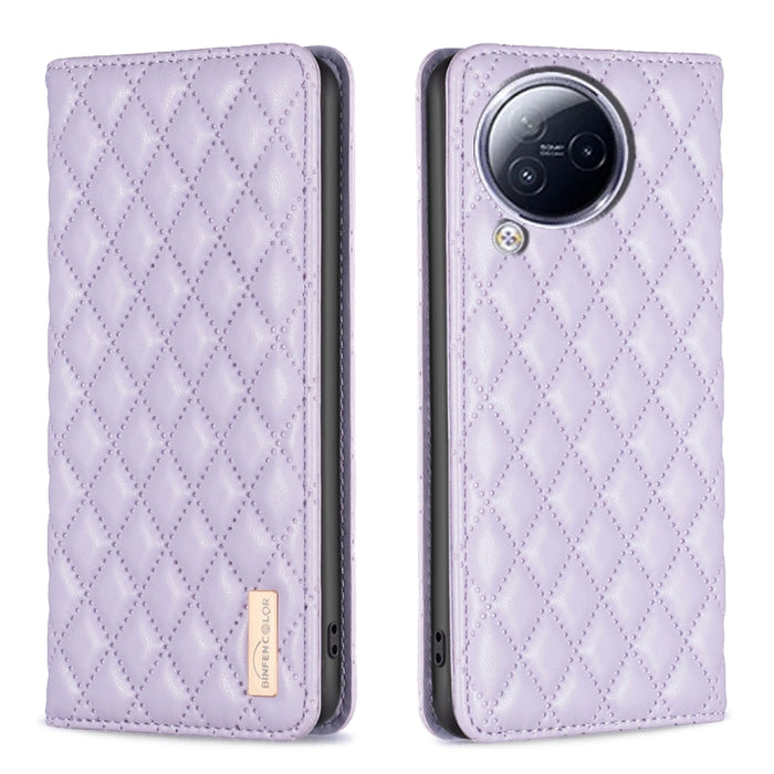 Estuche para teléfono con tapa de cuero magnético Diamond Lattice, For Xiaomi Poco M6 4G / Redmi 13 4G, For Xiaomi Redmi Note 13 Pro 4G Global, For Xiaomi Poco M6 Pro 4G, For Xiaomi Redmi A3, For Xiaomi Redmi Note 13 4G Global, For Xiaomi Redmi K70E   ...