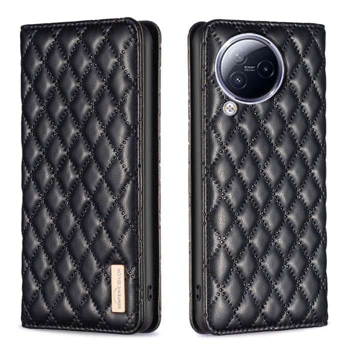 Estuche para teléfono con tapa de cuero magnético Diamond Lattice, For Xiaomi Poco M6 4G / Redmi 13 4G, For Xiaomi Redmi Note 13 Pro 4G Global, For Xiaomi Poco M6 Pro 4G, For Xiaomi Redmi A3, For Xiaomi Redmi Note 13 4G Global, For Xiaomi Redmi K70E   ...