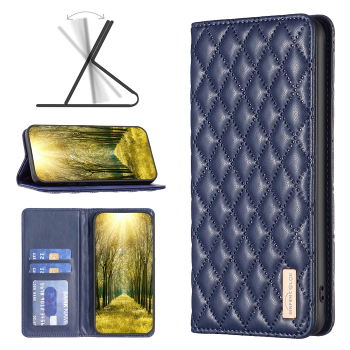 Estuche para teléfono con tapa de cuero magnético Diamond Lattice, For Xiaomi Poco M6 4G / Redmi 13 4G, For Xiaomi Redmi Note 13 Pro 4G Global, For Xiaomi Poco M6 Pro 4G, For Xiaomi Redmi A3, For Xiaomi Redmi Note 13 4G Global, For Xiaomi Redmi K70E   ...