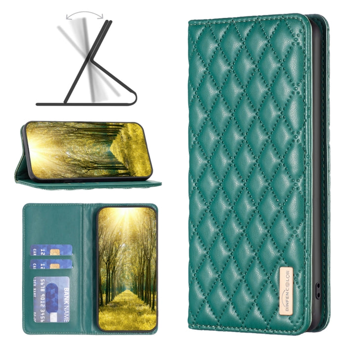 Estuche para teléfono con tapa de cuero magnético Diamond Lattice, For Xiaomi Poco M6 4G / Redmi 13 4G, For Xiaomi Redmi Note 13 Pro 4G Global, For Xiaomi Poco M6 Pro 4G, For Xiaomi Redmi A3, For Xiaomi Redmi Note 13 4G Global, For Xiaomi Redmi K70E   ...