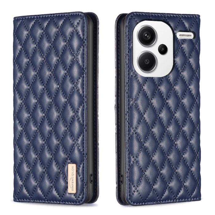 Estuche para teléfono con tapa de cuero magnético Diamond Lattice, For Xiaomi Poco M6 4G / Redmi 13 4G, For Xiaomi Redmi Note 13 Pro 4G Global, For Xiaomi Poco M6 Pro 4G, For Xiaomi Redmi A3, For Xiaomi Redmi Note 13 4G Global, For Xiaomi Redmi K70E   ...