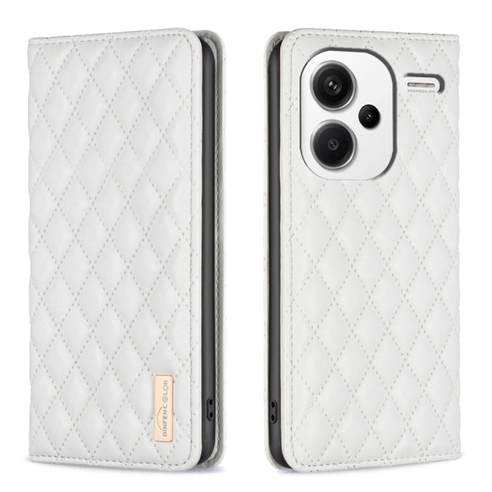 Estuche para teléfono con tapa de cuero magnético Diamond Lattice, For Xiaomi Poco M6 4G / Redmi 13 4G, For Xiaomi Redmi Note 13 Pro 4G Global, For Xiaomi Poco M6 Pro 4G, For Xiaomi Redmi A3, For Xiaomi Redmi Note 13 4G Global, For Xiaomi Redmi K70E   ...