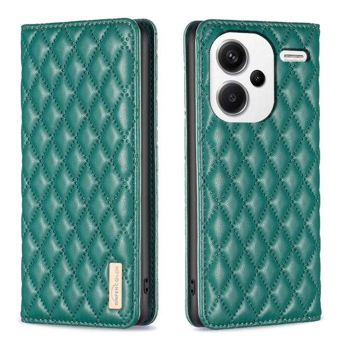 Estuche para teléfono con tapa de cuero magnético Diamond Lattice, For Xiaomi Poco M6 4G / Redmi 13 4G, For Xiaomi Redmi Note 13 Pro 4G Global, For Xiaomi Poco M6 Pro 4G, For Xiaomi Redmi A3, For Xiaomi Redmi Note 13 4G Global, For Xiaomi Redmi K70E   ...