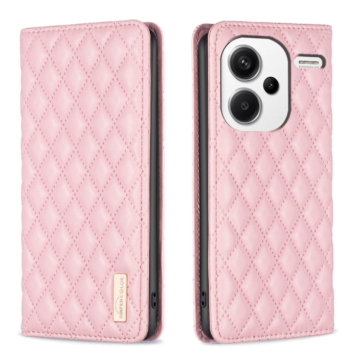 Estuche para teléfono con tapa de cuero magnético Diamond Lattice, For Xiaomi Poco M6 4G / Redmi 13 4G, For Xiaomi Redmi Note 13 Pro 4G Global, For Xiaomi Poco M6 Pro 4G, For Xiaomi Redmi A3, For Xiaomi Redmi Note 13 4G Global, For Xiaomi Redmi K70E   ...