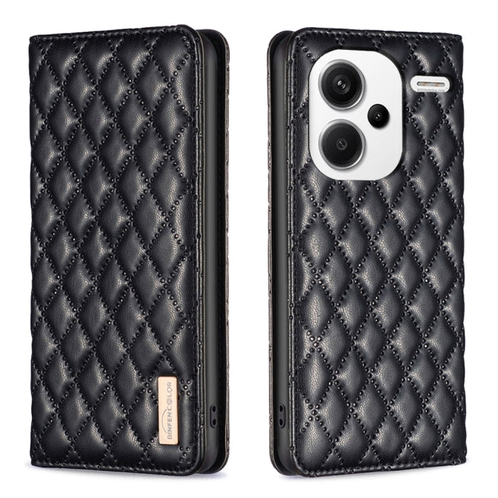 Estuche para teléfono con tapa de cuero magnético Diamond Lattice, For Xiaomi Poco M6 4G / Redmi 13 4G, For Xiaomi Redmi Note 13 Pro 4G Global, For Xiaomi Poco M6 Pro 4G, For Xiaomi Redmi A3, For Xiaomi Redmi Note 13 4G Global, For Xiaomi Redmi K70E   ...