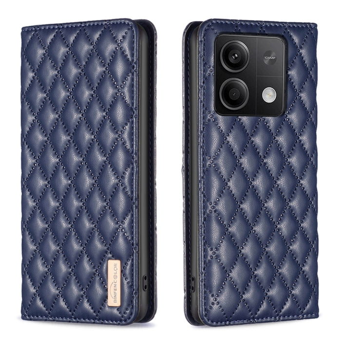 Estuche para teléfono con tapa de cuero magnético Diamond Lattice, For Xiaomi Poco M6 4G / Redmi 13 4G, For Xiaomi Redmi Note 13 Pro 4G Global, For Xiaomi Poco M6 Pro 4G, For Xiaomi Redmi A3, For Xiaomi Redmi Note 13 4G Global, For Xiaomi Redmi K70E   ...