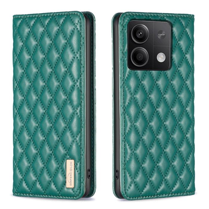 Estuche para teléfono con tapa de cuero magnético Diamond Lattice, For Xiaomi Poco M6 4G / Redmi 13 4G, For Xiaomi Redmi Note 13 Pro 4G Global, For Xiaomi Poco M6 Pro 4G, For Xiaomi Redmi A3, For Xiaomi Redmi Note 13 4G Global, For Xiaomi Redmi K70E   ...