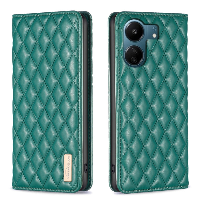 Estuche para teléfono con tapa de cuero magnético Diamond Lattice, For Xiaomi Poco M6 4G / Redmi 13 4G, For Xiaomi Redmi Note 13 Pro 4G Global, For Xiaomi Poco M6 Pro 4G, For Xiaomi Redmi A3, For Xiaomi Redmi Note 13 4G Global, For Xiaomi Redmi K70E   ...