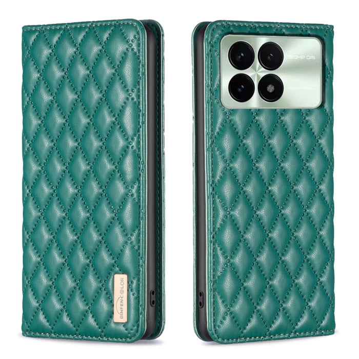 Estuche para teléfono con tapa de cuero magnético Diamond Lattice, For Xiaomi Poco M6 4G / Redmi 13 4G, For Xiaomi Redmi Note 13 Pro 4G Global, For Xiaomi Poco M6 Pro 4G, For Xiaomi Redmi A3, For Xiaomi Redmi Note 13 4G Global, For Xiaomi Redmi K70E   ...