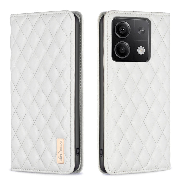 Estuche para teléfono con tapa de cuero magnético Diamond Lattice, For Xiaomi Poco M6 4G / Redmi 13 4G, For Xiaomi Redmi Note 13 Pro 4G Global, For Xiaomi Poco M6 Pro 4G, For Xiaomi Redmi A3, For Xiaomi Redmi Note 13 4G Global, For Xiaomi Redmi K70E   ...