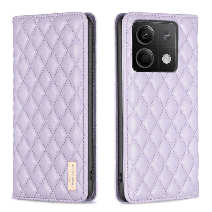 Estuche para teléfono con tapa de cuero magnético Diamond Lattice, For Xiaomi Poco M6 4G / Redmi 13 4G, For Xiaomi Redmi Note 13 Pro 4G Global, For Xiaomi Poco M6 Pro 4G, For Xiaomi Redmi A3, For Xiaomi Redmi Note 13 4G Global, For Xiaomi Redmi K70E   ...