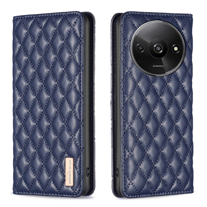 Estuche para teléfono con tapa de cuero magnético Diamond Lattice, For Xiaomi Poco M6 4G / Redmi 13 4G, For Xiaomi Redmi Note 13 Pro 4G Global, For Xiaomi Poco M6 Pro 4G, For Xiaomi Redmi A3, For Xiaomi Redmi Note 13 4G Global, For Xiaomi Redmi K70E   ...