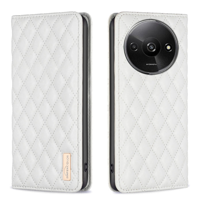 Estuche para teléfono con tapa de cuero magnético Diamond Lattice, For Xiaomi Poco M6 4G / Redmi 13 4G, For Xiaomi Redmi Note 13 Pro 4G Global, For Xiaomi Poco M6 Pro 4G, For Xiaomi Redmi A3, For Xiaomi Redmi Note 13 4G Global, For Xiaomi Redmi K70E   ...
