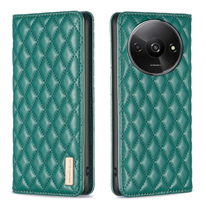 Estuche para teléfono con tapa de cuero magnético Diamond Lattice, For Xiaomi Poco M6 4G / Redmi 13 4G, For Xiaomi Redmi Note 13 Pro 4G Global, For Xiaomi Poco M6 Pro 4G, For Xiaomi Redmi A3, For Xiaomi Redmi Note 13 4G Global, For Xiaomi Redmi K70E   ...