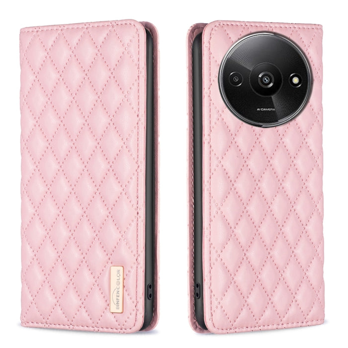 Estuche para teléfono con tapa de cuero magnético Diamond Lattice, For Xiaomi Poco M6 4G / Redmi 13 4G, For Xiaomi Redmi Note 13 Pro 4G Global, For Xiaomi Poco M6 Pro 4G, For Xiaomi Redmi A3, For Xiaomi Redmi Note 13 4G Global, For Xiaomi Redmi K70E   ...