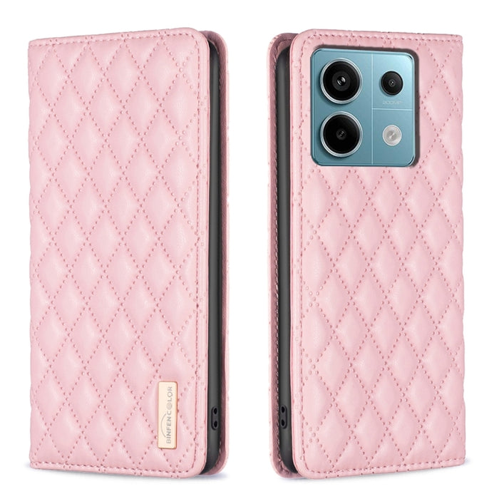 Estuche para teléfono con tapa de cuero magnético Diamond Lattice, For Xiaomi Poco M6 4G / Redmi 13 4G, For Xiaomi Redmi Note 13 Pro 4G Global, For Xiaomi Poco M6 Pro 4G, For Xiaomi Redmi A3, For Xiaomi Redmi Note 13 4G Global, For Xiaomi Redmi K70E   ...