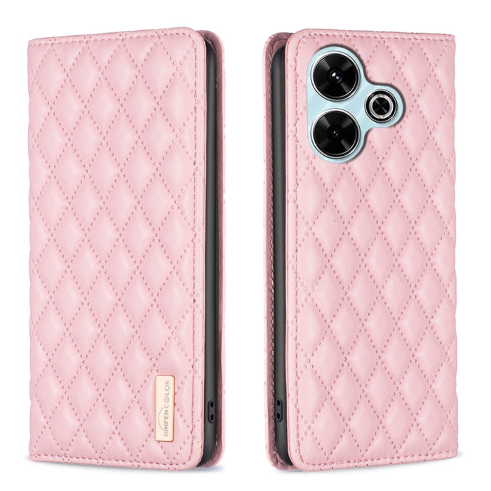 Estuche para teléfono con tapa de cuero magnético Diamond Lattice, For Xiaomi Poco M6 4G / Redmi 13 4G, For Xiaomi Redmi Note 13 Pro 4G Global, For Xiaomi Poco M6 Pro 4G, For Xiaomi Redmi A3, For Xiaomi Redmi Note 13 4G Global, For Xiaomi Redmi K70E   ...