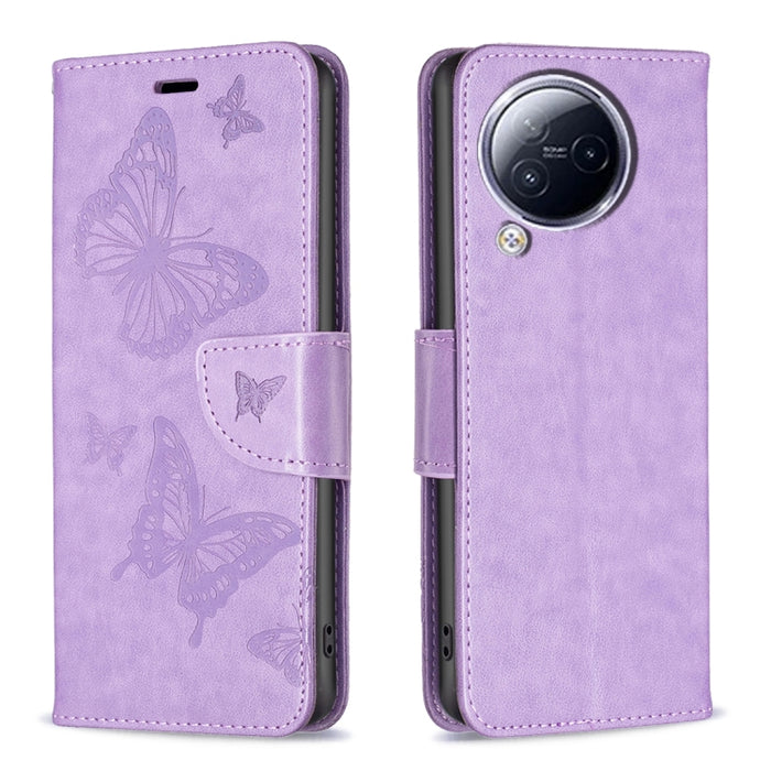 Estuche para teléfono de cuero con dos mariposas en relieve, For Xiaomi Redmi Note 13 Pro 4G Global, For Xiaomi Poco M6 Pro 4G, For Xiaomi Redmi Note 13 4G Global, For Xiaomi Redmi Note 13, For Xiaomi Redmi 13C, For Xiaomi Redmi Note 13 Pro+ 5G        ...