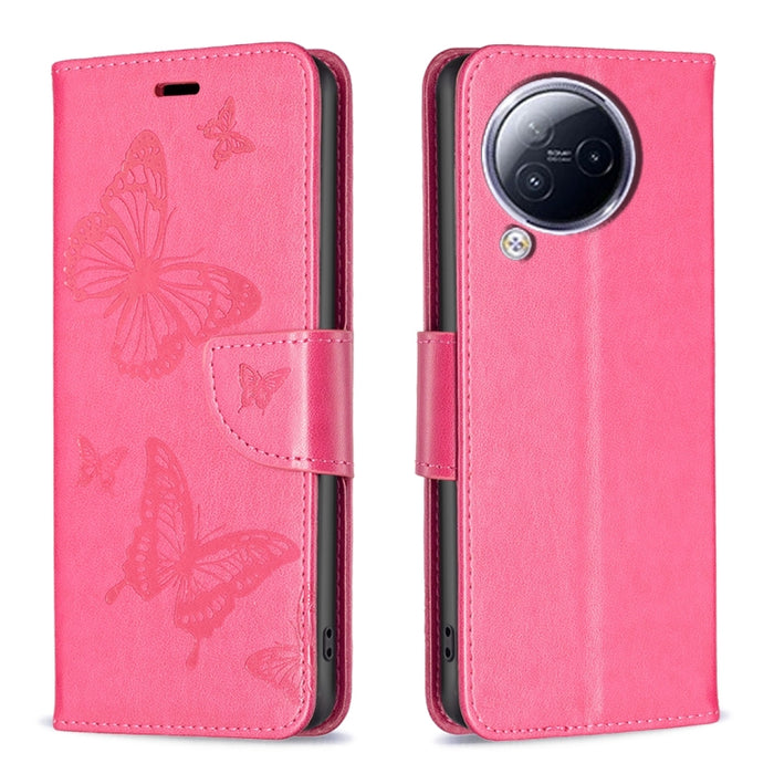 Estuche para teléfono de cuero con dos mariposas en relieve, For Xiaomi Redmi Note 13 Pro 4G Global, For Xiaomi Poco M6 Pro 4G, For Xiaomi Redmi Note 13 4G Global, For Xiaomi Redmi Note 13, For Xiaomi Redmi 13C, For Xiaomi Redmi Note 13 Pro+ 5G        ...