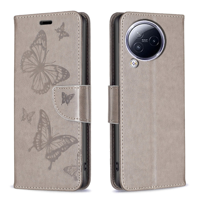 Estuche para teléfono de cuero con dos mariposas en relieve, For Xiaomi Redmi Note 13 Pro 4G Global, For Xiaomi Poco M6 Pro 4G, For Xiaomi Redmi Note 13 4G Global, For Xiaomi Redmi Note 13, For Xiaomi Redmi 13C, For Xiaomi Redmi Note 13 Pro+ 5G        ...