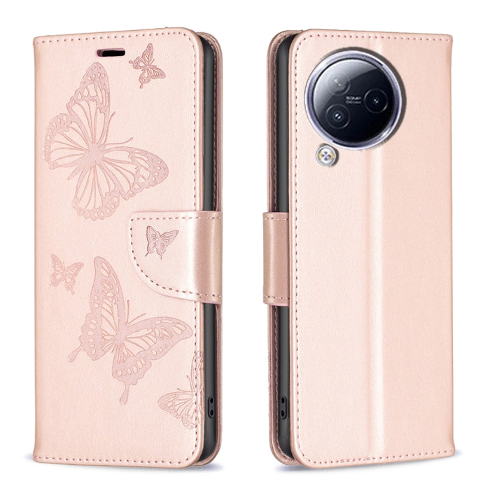 Estuche para teléfono de cuero con dos mariposas en relieve, For Xiaomi Redmi Note 13 Pro 4G Global, For Xiaomi Poco M6 Pro 4G, For Xiaomi Redmi Note 13 4G Global, For Xiaomi Redmi Note 13, For Xiaomi Redmi 13C, For Xiaomi Redmi Note 13 Pro+ 5G        ...