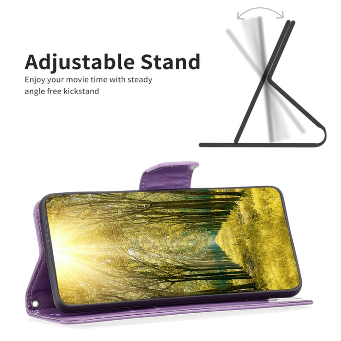 Estuche para teléfono de cuero con dos mariposas en relieve, For Xiaomi Redmi Note 13 Pro 4G Global, For Xiaomi Poco M6 Pro 4G, For Xiaomi Redmi Note 13 4G Global, For Xiaomi Redmi Note 13, For Xiaomi Redmi 13C, For Xiaomi Redmi Note 13 Pro+ 5G        ...