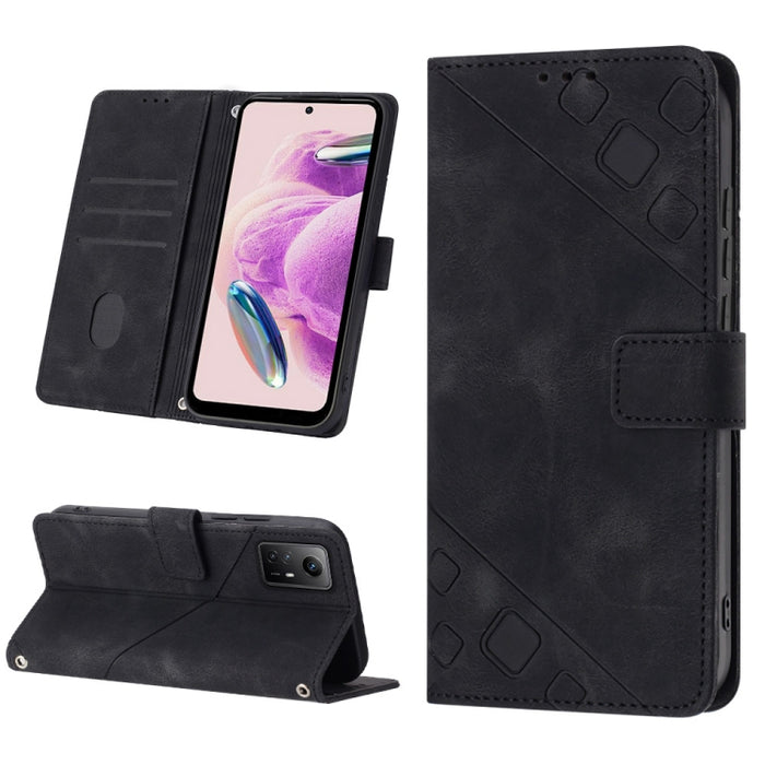 Estuche para teléfono de cuero en relieve con tacto de piel, For Xiaomi Redmi K70 / K70 Pro, For Xiaomi 13T, For Xiaomi Poco F5 5G/Redmi Note 12 Turbo, For Xiaomi Poco F5 Pro 5G/Redmi K60, For Xiaomi Redmi Note 12S 4G Global, For Xiaomi Poco C51 / A2+ ...