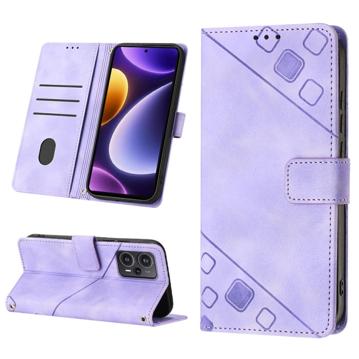 Estuche para teléfono de cuero en relieve con tacto de piel, For Xiaomi Redmi K70 / K70 Pro, For Xiaomi 13T, For Xiaomi Poco F5 5G/Redmi Note 12 Turbo, For Xiaomi Poco F5 Pro 5G/Redmi K60, For Xiaomi Redmi Note 12S 4G Global, For Xiaomi Poco C51 / A2+ ...