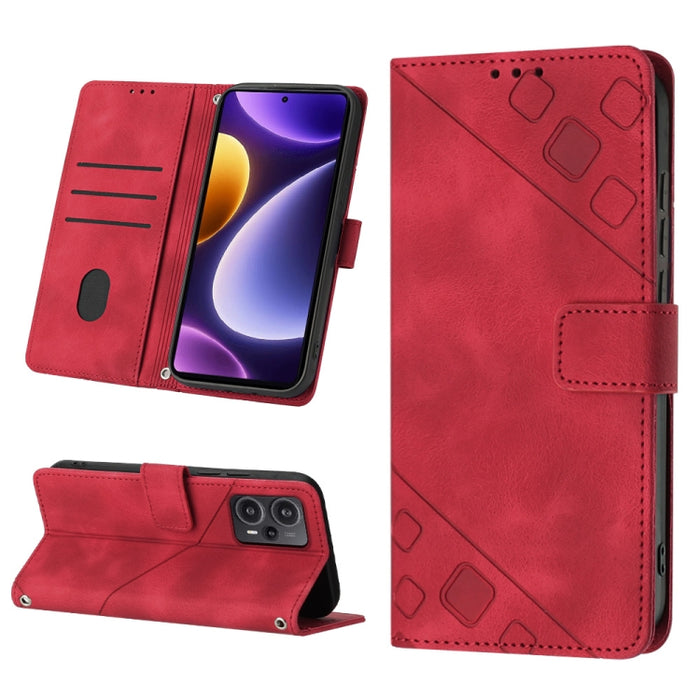 Estuche para teléfono de cuero en relieve con tacto de piel, For Xiaomi Redmi K70 / K70 Pro, For Xiaomi 13T, For Xiaomi Poco F5 5G/Redmi Note 12 Turbo, For Xiaomi Poco F5 Pro 5G/Redmi K60, For Xiaomi Redmi Note 12S 4G Global, For Xiaomi Poco C51 / A2+ ...