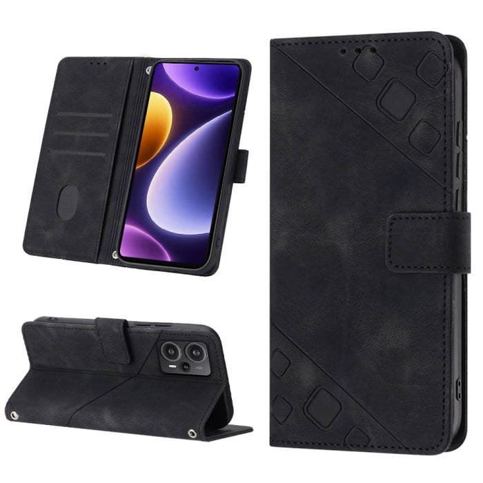 Estuche para teléfono de cuero en relieve con tacto de piel, For Xiaomi Redmi K70 / K70 Pro, For Xiaomi 13T, For Xiaomi Poco F5 5G/Redmi Note 12 Turbo, For Xiaomi Poco F5 Pro 5G/Redmi K60, For Xiaomi Redmi Note 12S 4G Global, For Xiaomi Poco C51 / A2+ ...